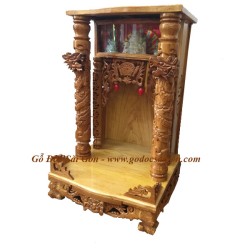  Bàn Thờ Ông Địa Thần Tài Gỗ Căm Xe - Gõ 50cm hộp đèn - Gỗ Độc Sài Gòn