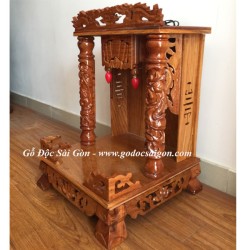 Bàn Thờ Ông Địa Thần Tài Gỗ Căm Xe -Gõ 40cm - Gỗ Độc Sài Gòn