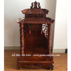  Bàn Thờ Ông Địa Thần Tài  Gỗ Tràm 50cm mái ngói - Gỗ Độc Sài Gòn