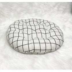 Nệm Ngồi Tròn Caro Trắng (45cm) - Kanaria