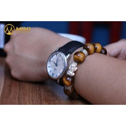 VT Đá Mắt Hổ Nâu 2A_14 Mix Charm Tỳ Hưu Bạc 999_18_BTH02_M - Mixi