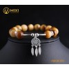 VT Đá Mắt Hổ Vàng Tươi 1A_10 Mix Charm Lưới Giấc Mơ (Dreamcatcher) Bạc 925_BLGM02_M - Mixi