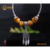 VT Đá Mắt Hổ Vàng Tươi 2A_10 Mix Charm Lưới Giấc Mơ (Dreamcatcher) Bạc 925_BLGM03_M - Mixi