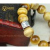 Vòng Tay Đá Mắt Hổ Tâm Vàng 12 ly mix charm chữ - Mixi