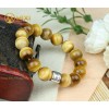 Vòng Tay Đá Mắt Hổ Tâm Vàng 12 ly mix charm chữ - Mixi