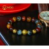 VT Mắt Hổ Ba Màu 1A 10ly Mix Charm Phúc Tài Lộc Vàng 24k - Mixi
