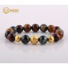 VT Mắt Hổ Ba Màu 1A 10ly Mix Charm Phúc Tài Lộc Vàng 24k - Mixi