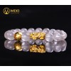 VT Thạch Anh Tóc Trắng 3A 10ly Mix Charm Tỳ Hưu Tài Lộc Vàng 24k_18 - Mixi