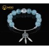 VT Đá Aquamarine 2 A_8ly Mix Charm Lưới Giấc Mơ (Dreamcatcher) Bạc 925_BLGM01_M - Mixi