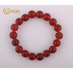 Vòng Tay Mã Não Đỏ Nhám Kinh Phật 10 ly - Mixi