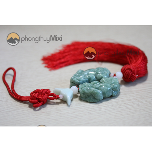 Mặt Dây Hồ Ly Thạch Anh Super Seven 2A Ba Đuôi - Mixi