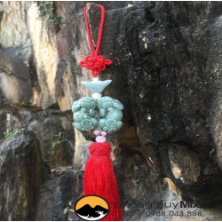 Dây Treo Ô Tô Cặp Tỳ Hưu Ngọc Jade - Mixi