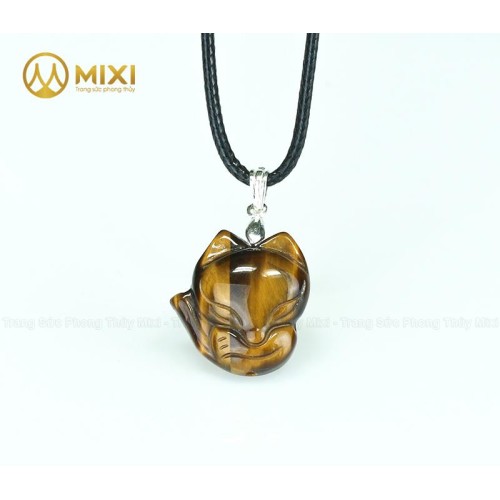 Mặt Dây Hồ Ly Mắt Hổ Nâu 1A Ba Đuôi - Mixi