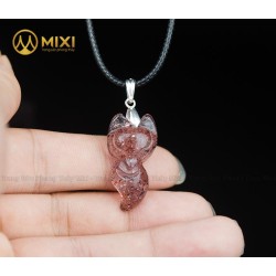 Mặt Dây Hồ Ly Thạch Anh Super Seven 2A Đuôi Dài - Mixi