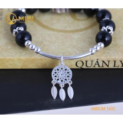 VT Đá Núi Lửa Obsidian_10 Mix Charm Lưới Giấc Mơ (Dreamcatcher) Bạc 925_BLGM01_M - Mixi