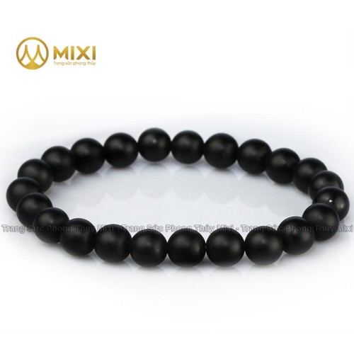 Vòng Tay Núi Lửa Obsidian Nhám 8 ly - Mixi