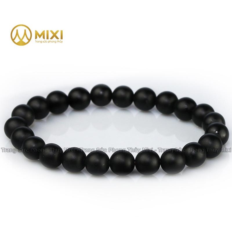 Vòng Tay Núi Lửa Obsidian Nhám 8 ly - Mixi