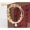 VT Đá Thạch Anh Vàng 2A_8 Mix Charm Cỏ 4 Lá Bạc 999_BBL03_M