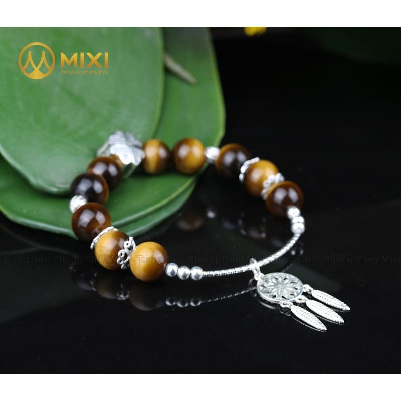 VT Đá Mắt Hổ Nâu 2A 10ly Mix Charm Lưới Giấc Mơ_BLGM01_M