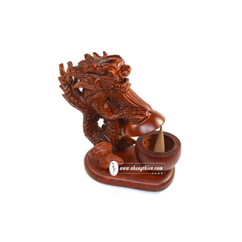 Rồng Xông Trầm – gỗ hương (18cm)