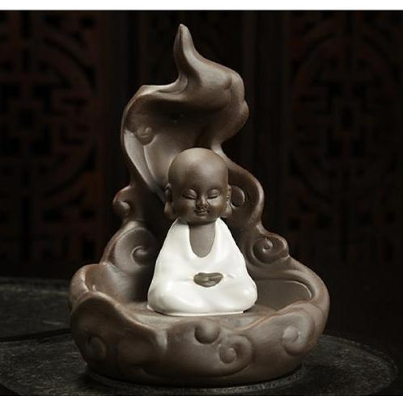 Thác khói Chú Tiểu Ngồi Thiền Mây A002 - Thác khói Nhang Thiền