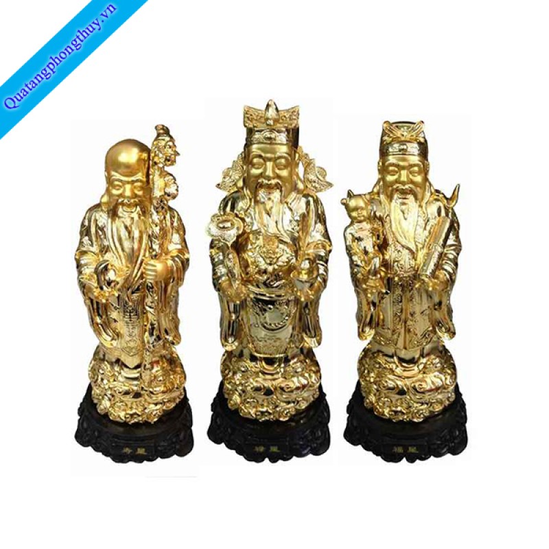 Tượng Tam Đa Phúc Lộc Thọ Mạ Vàng Kích Thước Lớn - Quà tặng phong thủy