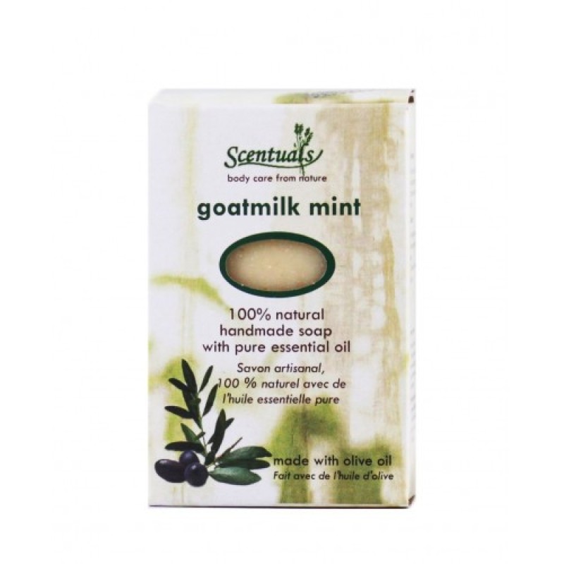 Xà Bông Cục Sữa Dê Bạc Hà - Goatmilk Mint 100g - Scentuals