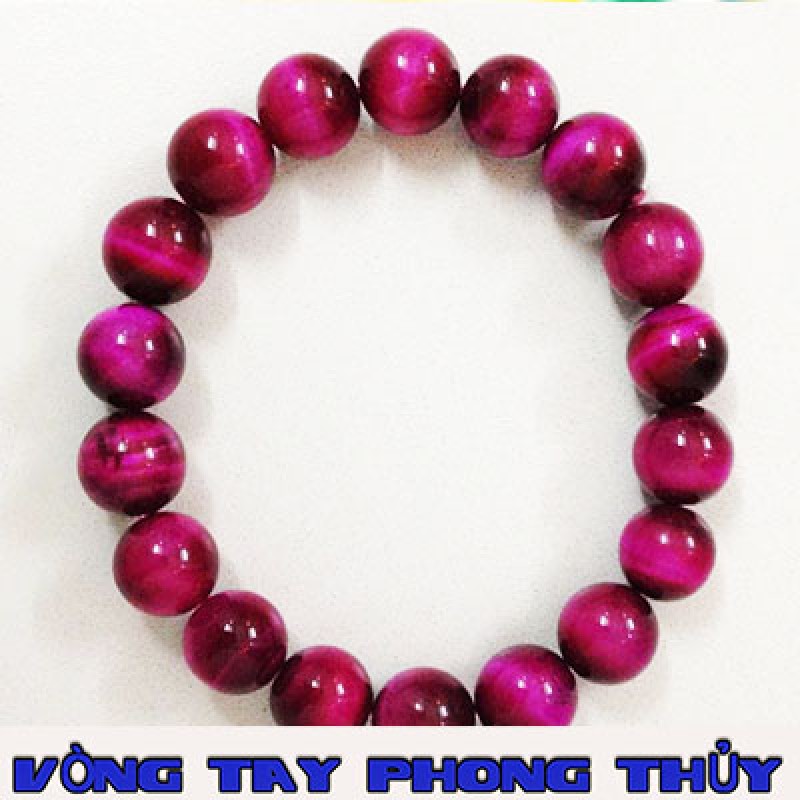 VÒNG TAY PHONG THỦY ĐÁ MẮT HỔ HỒNG 10 ly - Vòng Tay Phong Thủy