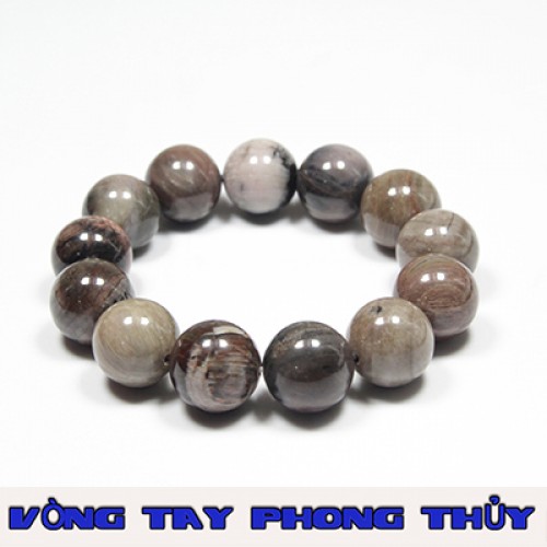 VÒNG TAY PHONG THỦY GỖ HÓA THẠCH 10 ly - Vòng Tay Phong Thủy