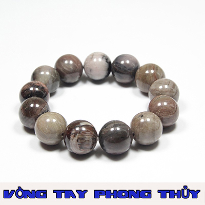 VÒNG TAY PHONG THỦY GỖ HÓA THẠCH 10 ly - Vòng Tay Phong Thủy