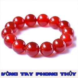 VÒNG TAY PHONG THỦY ĐÁ MÃ NÃO ĐỎ 10 ly - Vòng Tay Phong Thủy