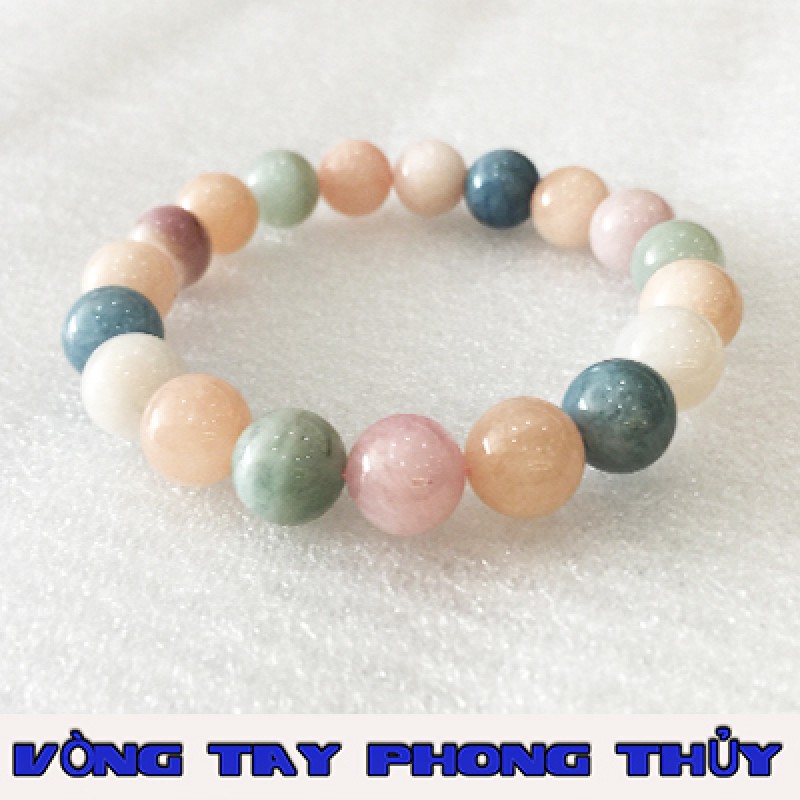 VÒNG TAY PHONG THỦY ĐÁ AQUAMARINE NGŨ SẮC 8 ly - Vòng Tay Phong Thủy