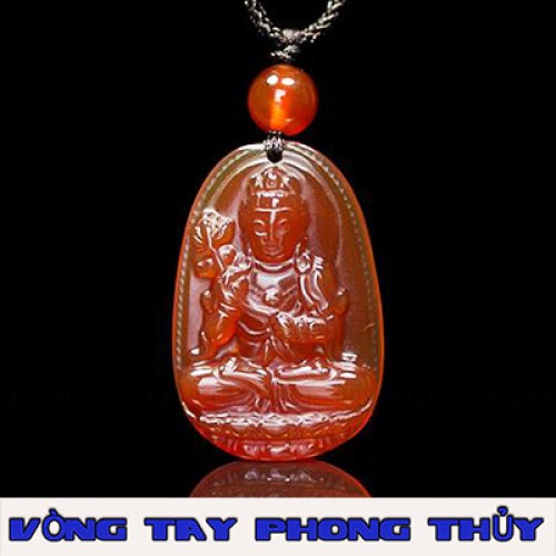 Mặt Dây Chuyền Phật Bản Mệnh Đại Thế Chí Bồ Tát Đá Mã Não Đỏ Lớn - Vòng Tay Phong Thủy