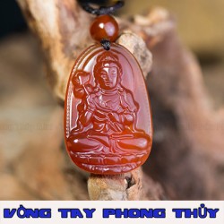 Mặt Dây Chuyền Phật Bản Mệnh Đại Thế Chí Bồ Tát Đá Mã Não Đỏ Lớn - Vòng Tay Phong Thủy