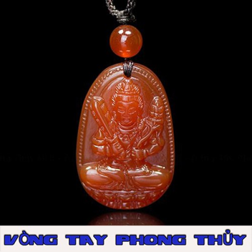 Mặt Dây Chuyền Bản Mệnh Hư Không Tạng Bồ Tát Đá Mã Não Đỏ Lớn - Vòng Tay Phong Thủy