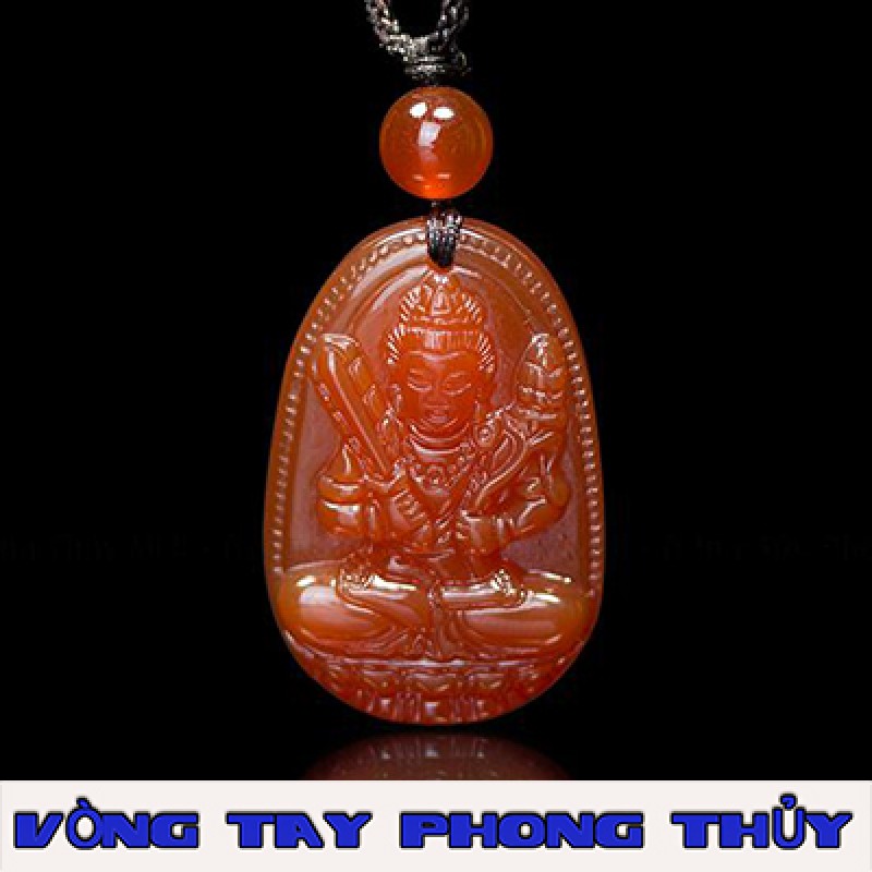 Mặt Dây Chuyền Bản Mệnh Hư Không Tạng Bồ Tát Đá Mã Não Đỏ Lớn - Vòng Tay Phong Thủy