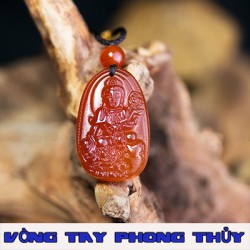Mặt Dây Chuyền Bản Mệnh Phổ Hiền Bồ Tát Đá Mã Não Đỏ - Vòng Tay Phong Thủy