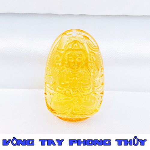 Mặt Dây Chuyền Phật Bản Mệnh Phật Thiên Thủ Thiên Nhãn Đá Lưu Ly Vàng - Vòng Tay Phong Thủy