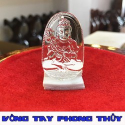 Mặt Dây Chuyền Phật Bản Mệnh Đại Thế Chí Bồ Tát Đá Lưu Ly Trắng - Vòng Tay Phong Thủy