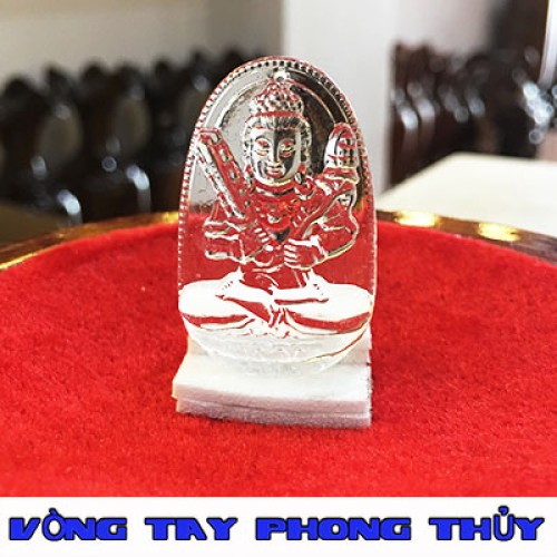 Mặt Dây Chuyền Bản Mệnh Hư Không Tạng Bồ Tát Đá Lưu Ly Trắng - Vòng Tay Phong Thủy