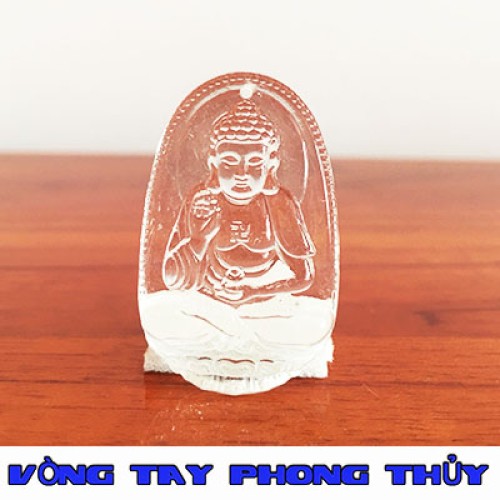 Mặt Dây Chuyền Phật Bản Mệnh A Di Đà Đá Lưu Ly Trắng - Vòng Tay Phong Thủy