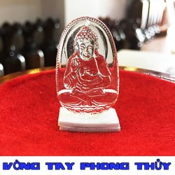 Mặt Dây Chuyền Phật Bản Mệnh A Di Đà Đá Lưu Ly Trắng - Vòng Tay Phong Thủy
