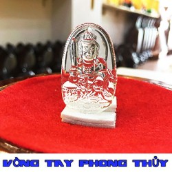Mặt Dây Chuyền Phật Bản Mệnh Văn Thù Bồ Tát Đá Lưu Ly Trắng - Vòng Tay Phong Thủy
