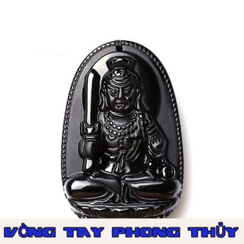 Mặt Dây Chuyền Phật Bản Mệnh Bất Mộng Vương Minh Đá Huyền Đen Lớn - Vòng Tay Phong Thủy