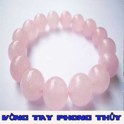 Vòng Tay Đá Thạch Anh Hồng 14 ly - Vòng Tay Phong Thủy