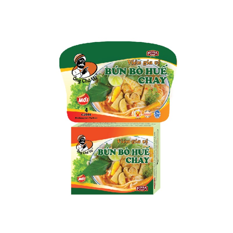 Gia Vị Viên Bún Bò Huế Chay - 144 hộp/thùng (75gram/Hộp) - Nosafood