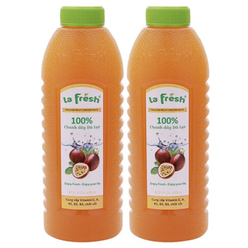 Nước Cốt Chanh Dây 650ml ( Pha Được 2 Lít ) - 1 Thùng (12 chai) - La Fresh