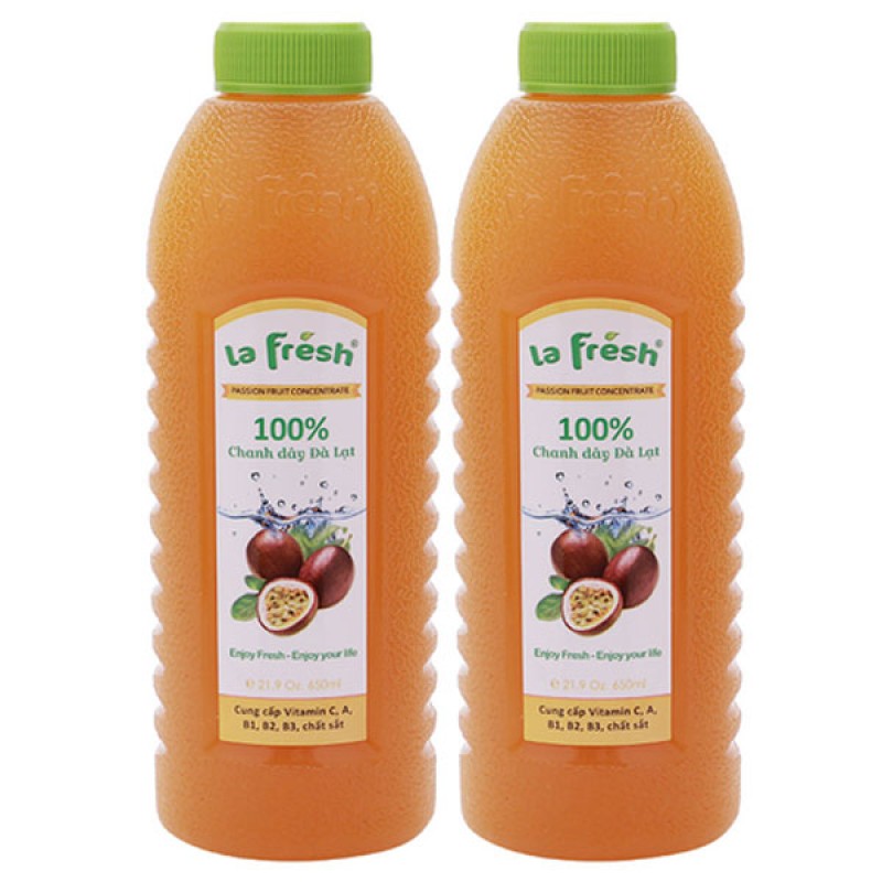 Nước Cốt Chanh Dây 650ml ( Pha Được 2 Lít ) - 1 Thùng (12 chai) - La Fresh