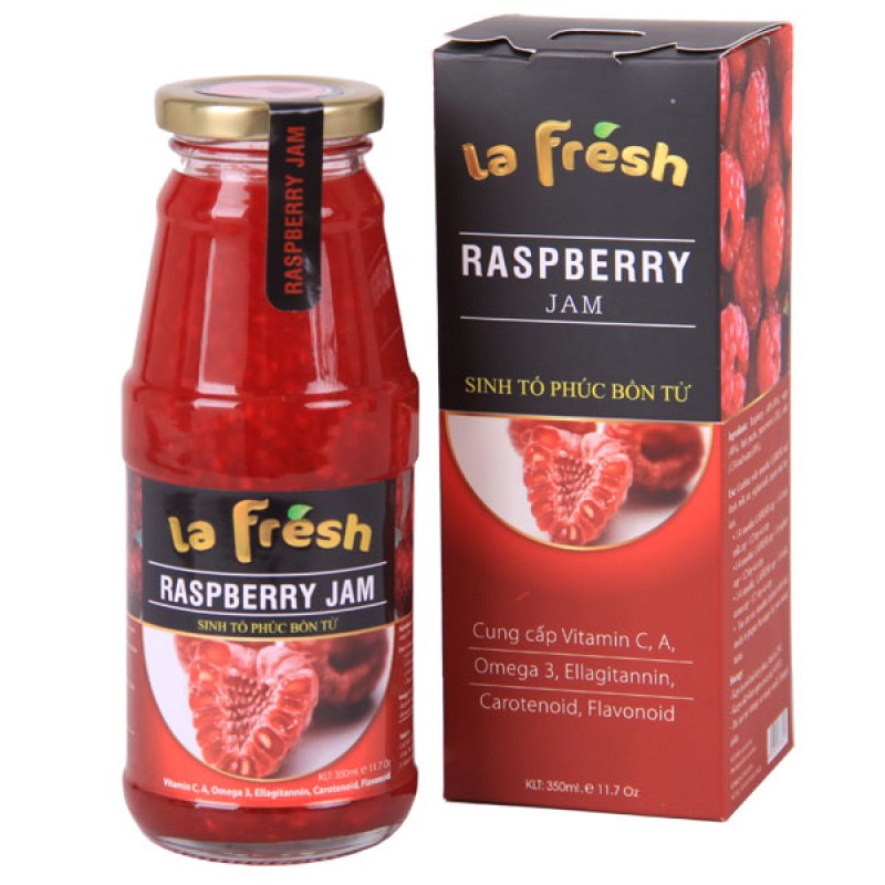 Sinh Tố Phúc Bồn Tử Chai Thủy Tinh 350ml - 1 Thùng (12 chai) - La Fresh