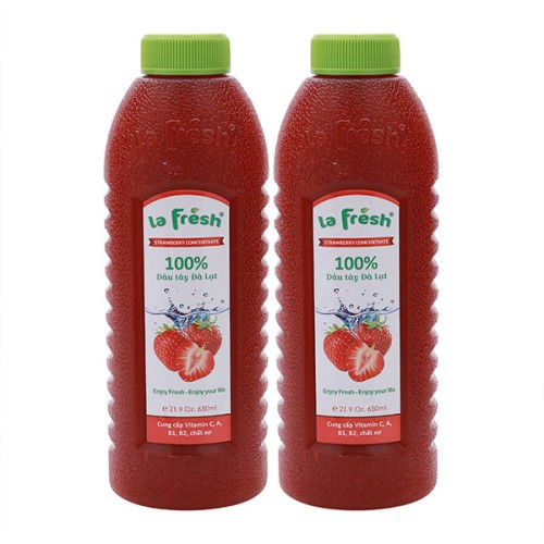 Nước Cốt Dâu Tây 650ml ( Pha Được 2 Lít ) - 1 Thùng (12 chai) - La Fresh